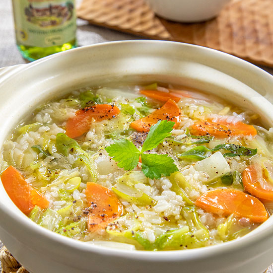 オリーブオイル香る冬野菜おじや