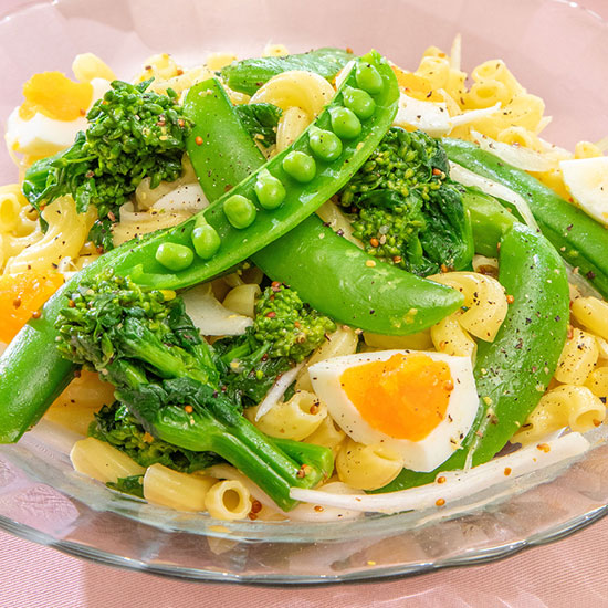 オリーブオイルの春野菜マカロニサラダ