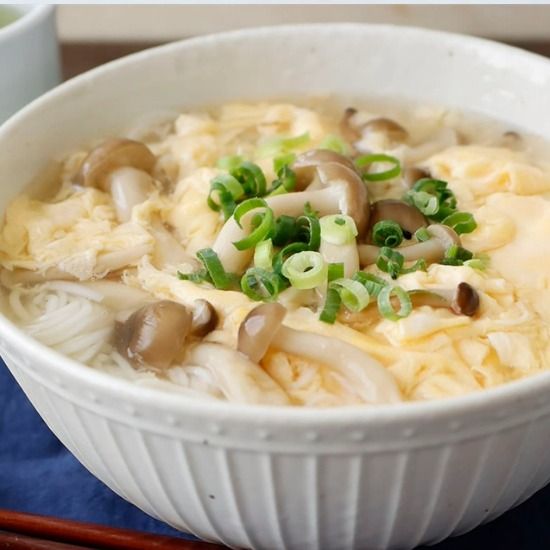 きのこ入り卵あんかけそうめん