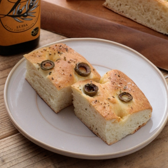 レンジ発酵！オリーブとハーブのフォカッチャ