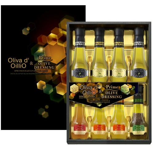 Oliva d' OilliO エキストラバージン オリーブオイル＆プライムオリーブドレッシングギフト 8本セット