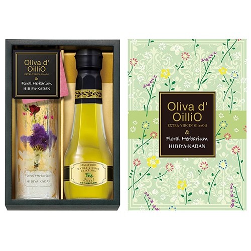 Oliva d' OilliO エキストラバージン オリーブオイル&日比谷花壇ハーバリウムギフト 2本セット