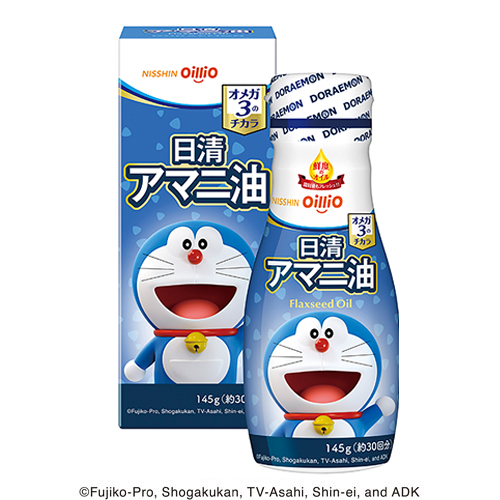 日清アマニ油 フレッシュキープボトル ドラえもんデザインボトル