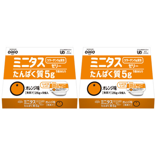 【健やか定期便】ミニタス　たんぱく質ゼリー　オレンジ味　2箱コース　初回10％OFF　2回目以降20％OFF（送料無料）