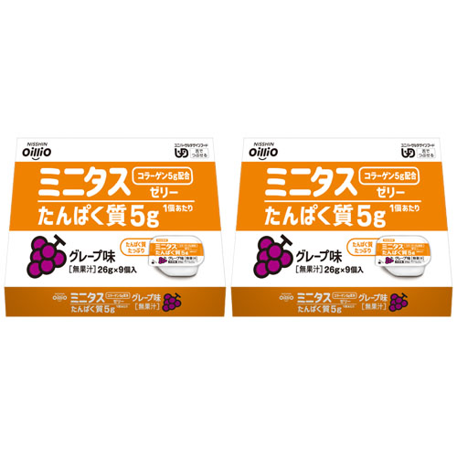 【定期購入】ミニタス　たんぱく質ゼリー　グレープ味×2セット