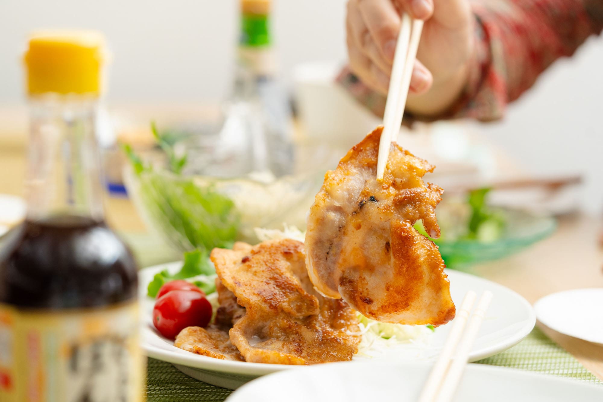 あっさりとした豚ロース生姜焼きに