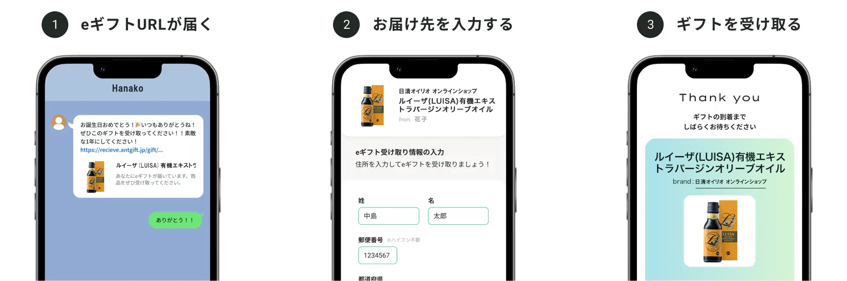ギフトの受け取り方